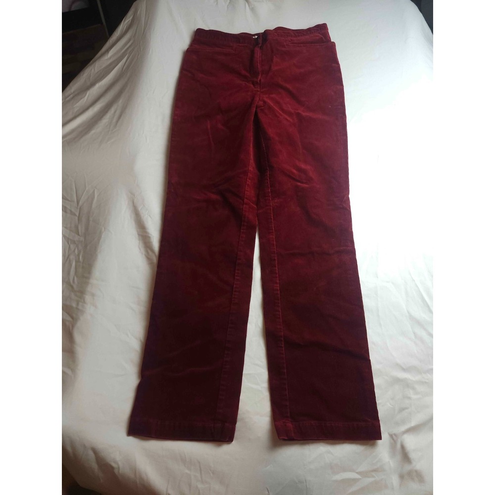 Jones Sport Utility Pants Womens 10 Red Corduroy Stretch Casual Straight Ankle